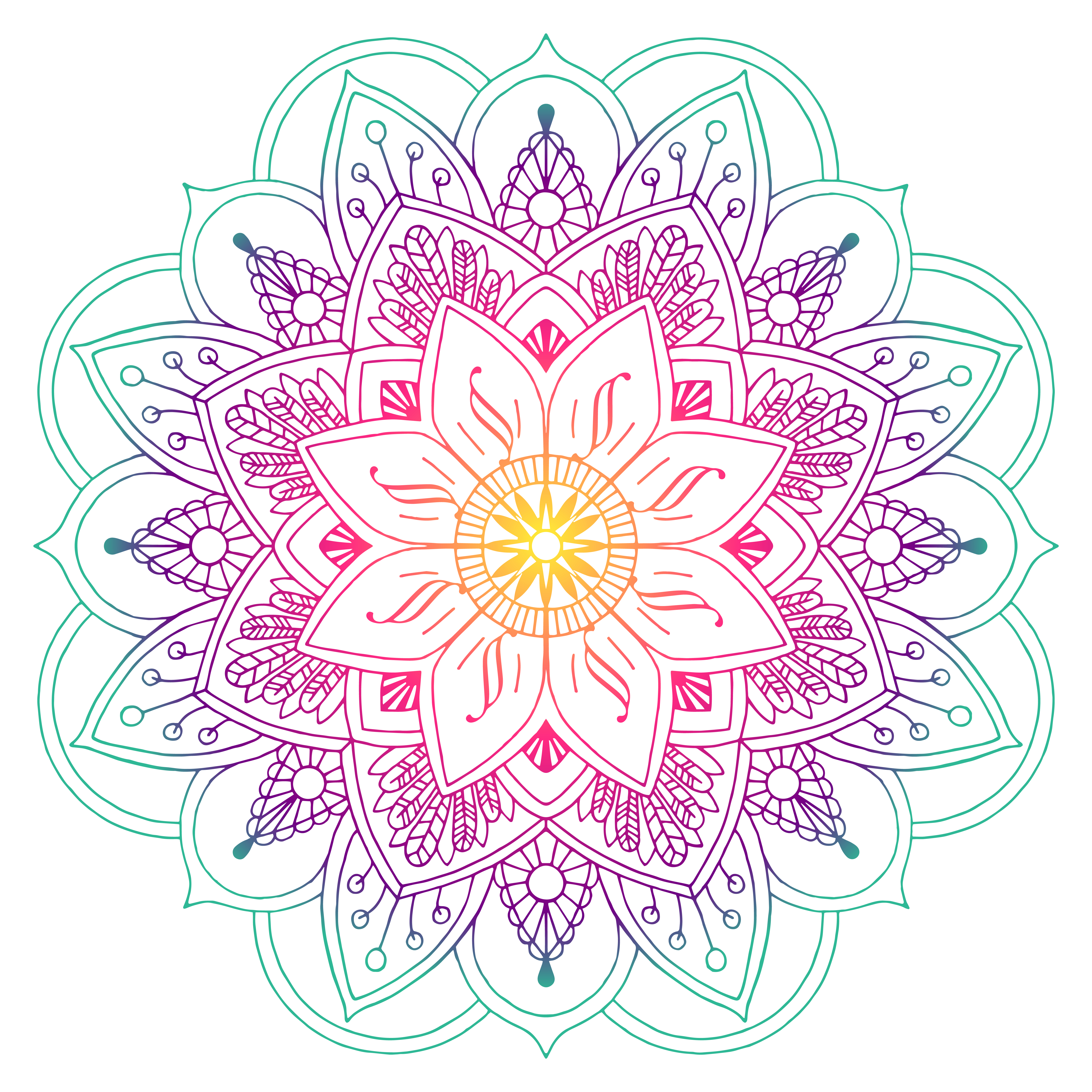 Mandala Mehndi Drawing Coloring book, design, symmetry, png 2
