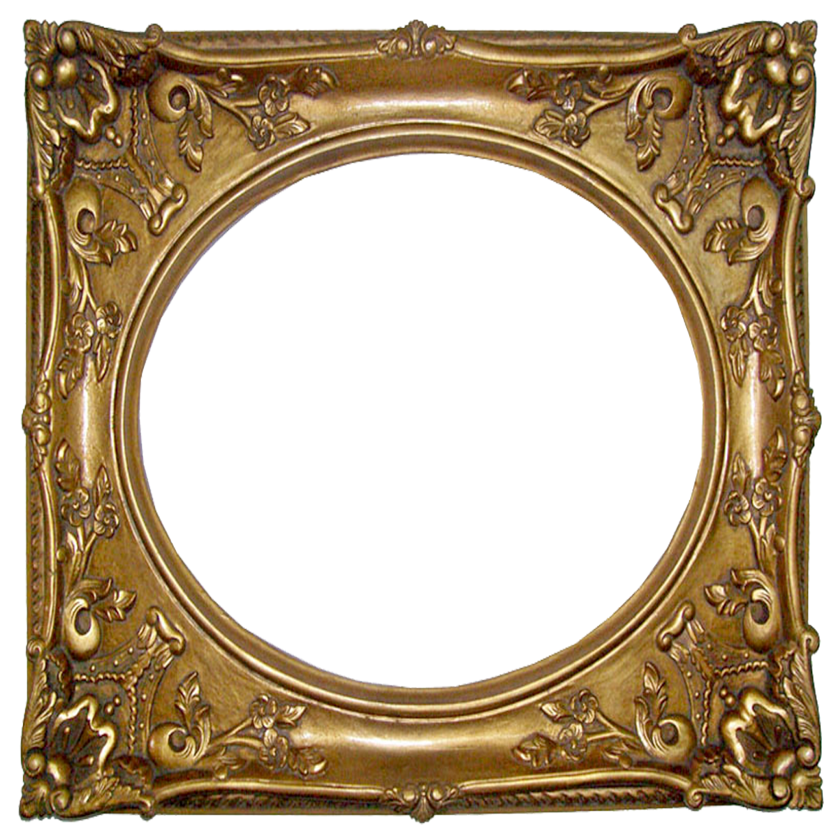 Gold Border Photo Frame Transparent PNG