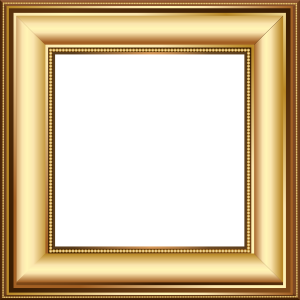 Gold Border Photo Frame Transparent PNG