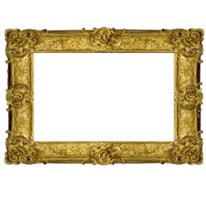 Gold Border Photo Frame Transparent PNG