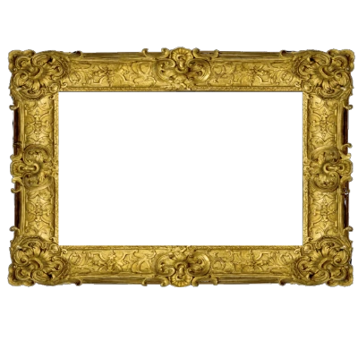 Gold Border Photo Frame Transparent PNG