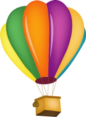 Colorful Hot Air Balloon PNG Download