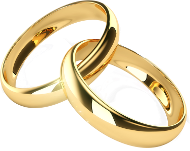 two gold-colored wedding rings