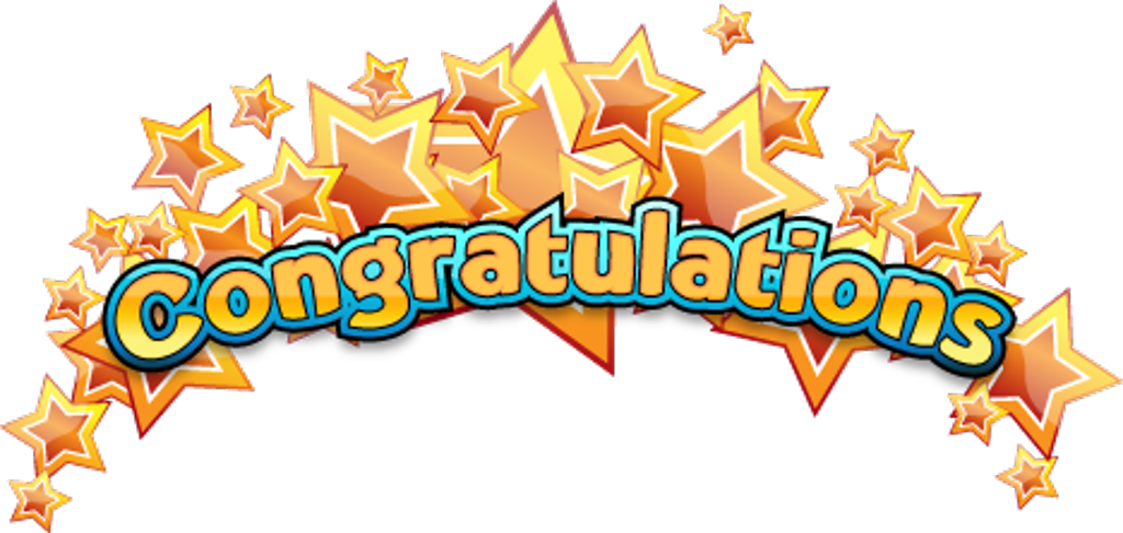 Congratulations Text with Golden Stars Clipart