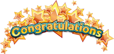 Congratulations Text with Golden Stars Clipart