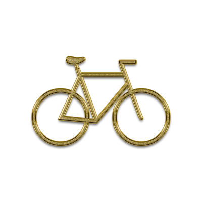 Golden Glitter Bicycle Icon Transparent Background