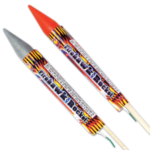 Two Firework Rockets Firehawk Brand PNG