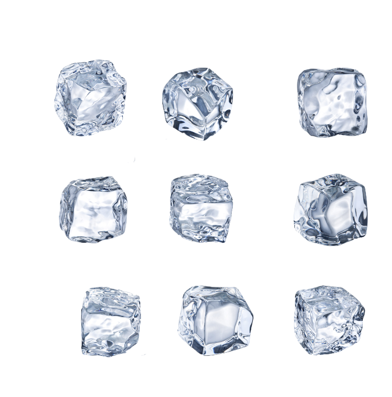 Set Of Nine Realistic Ice Cubes Collection Free Download