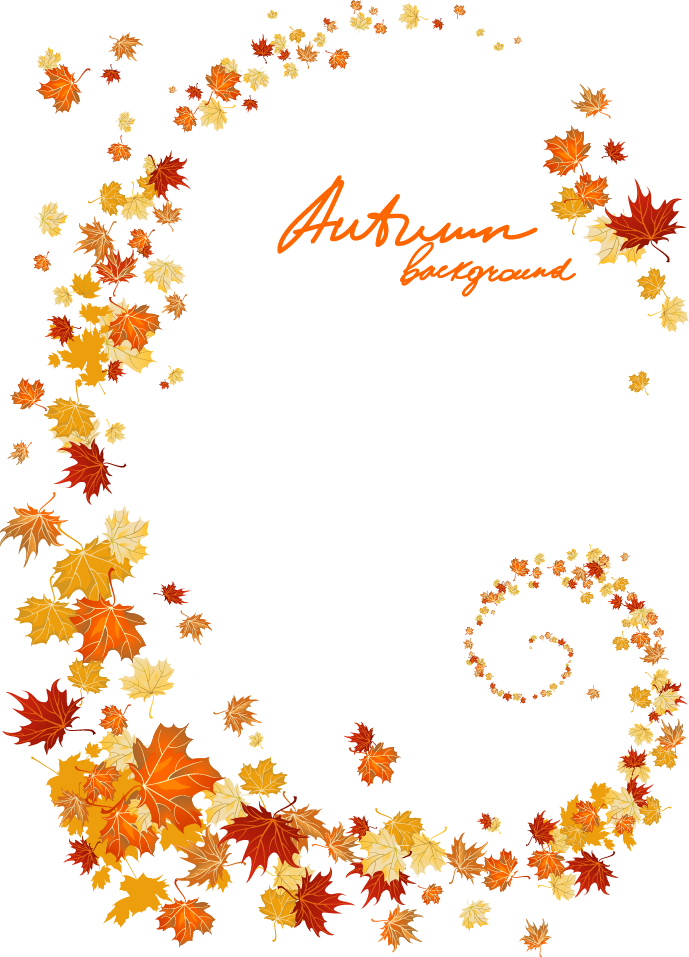 Autumn Maple Leaves Spiral Frame Free Clipart