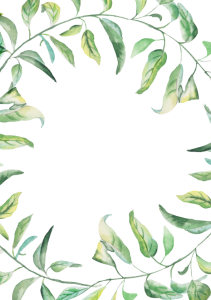 Watercolor Green Leaf Wreath Frame Clipart