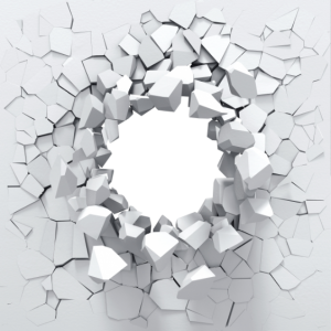 3D Broken White Brick Wall Hole Clipart
