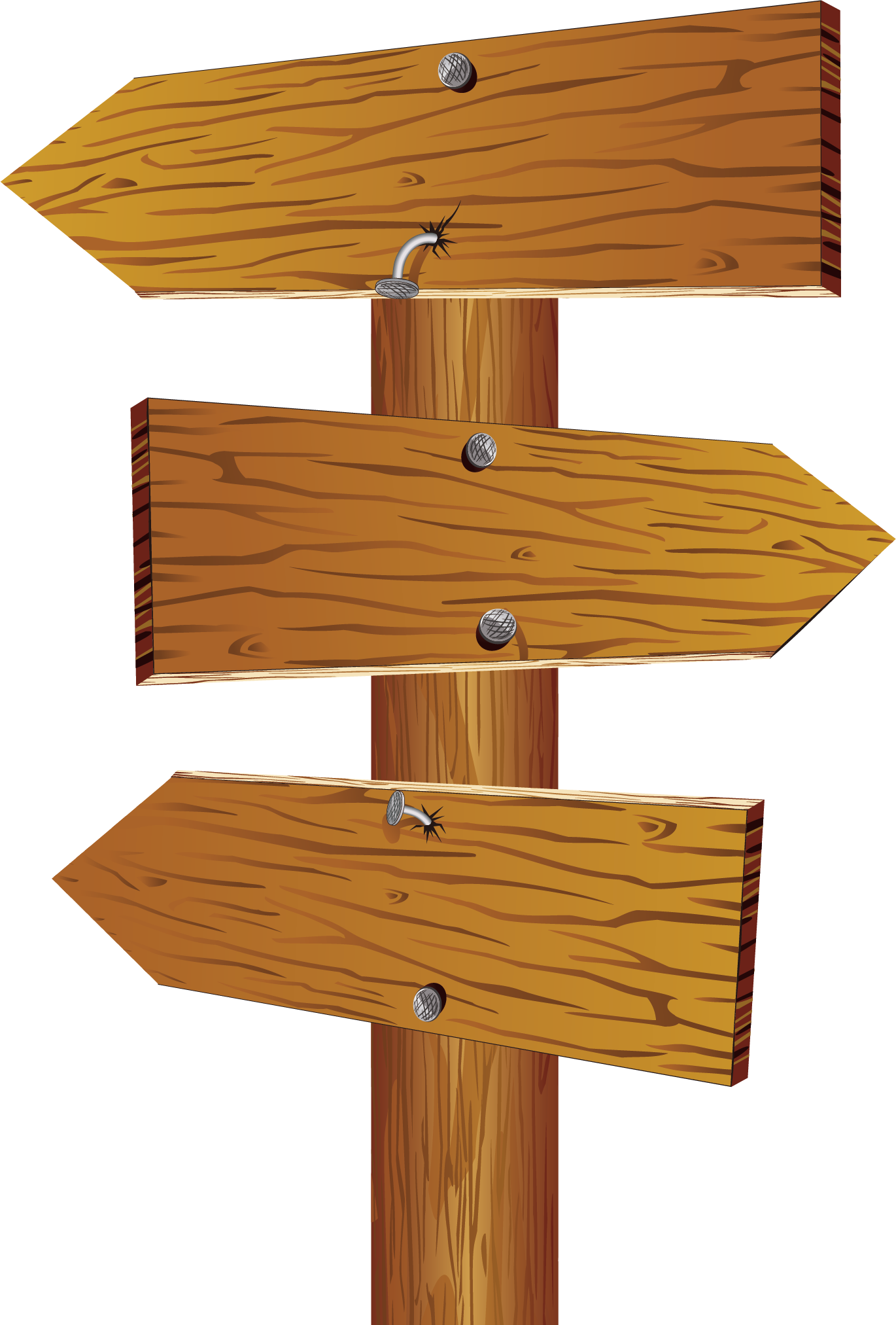 3-Way Wooden Directional Sign Post Free Download
