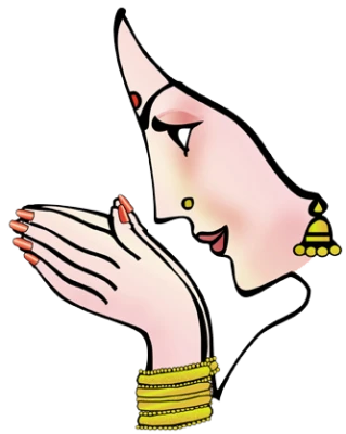 Indian Woman Traditional Namaste Greeting Clipart Free PNG