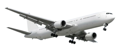 Realistic White Passenger Airplane Free Download PNG