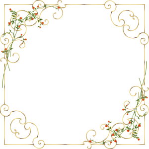 Luxury Gold Frame With Red Roses Transparent Background