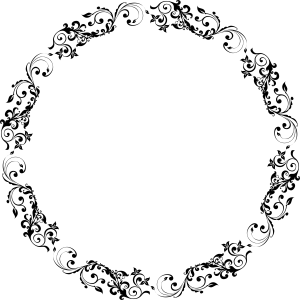 Round Floral Floral Wreath Frame Clipart