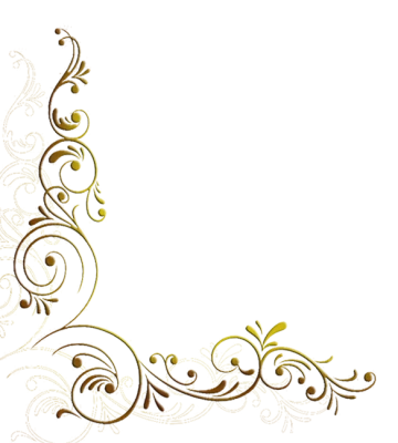 Golden Swirl Corner Ornament Free PNG