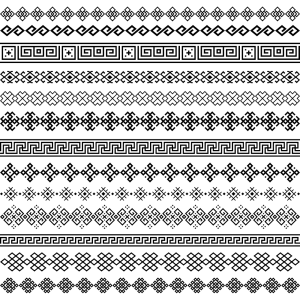 Geometric Ethnic Pattern Brush Set Free PNG