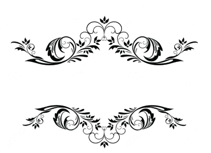 Elegant Black Floral Split Header Clipart