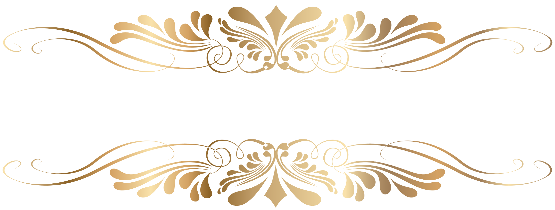 Luxury Gold Ornamental Divider Transparent Background