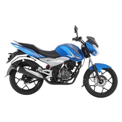 Blue Bajaj Discover Motorcycle Free PNG
