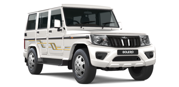 White Mahindra Bolero Classic SUV Free PNG Image