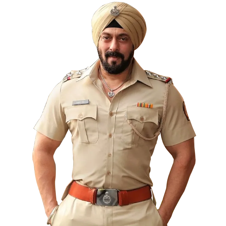 Salman Khan in Police Uniform Sardar Look PNG Image