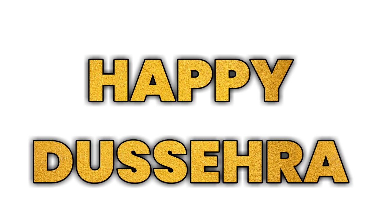 Happy Dussehra Golden Texture Text Clipart