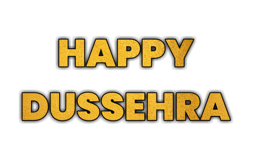 Happy Dussehra Golden Texture Text Clipart