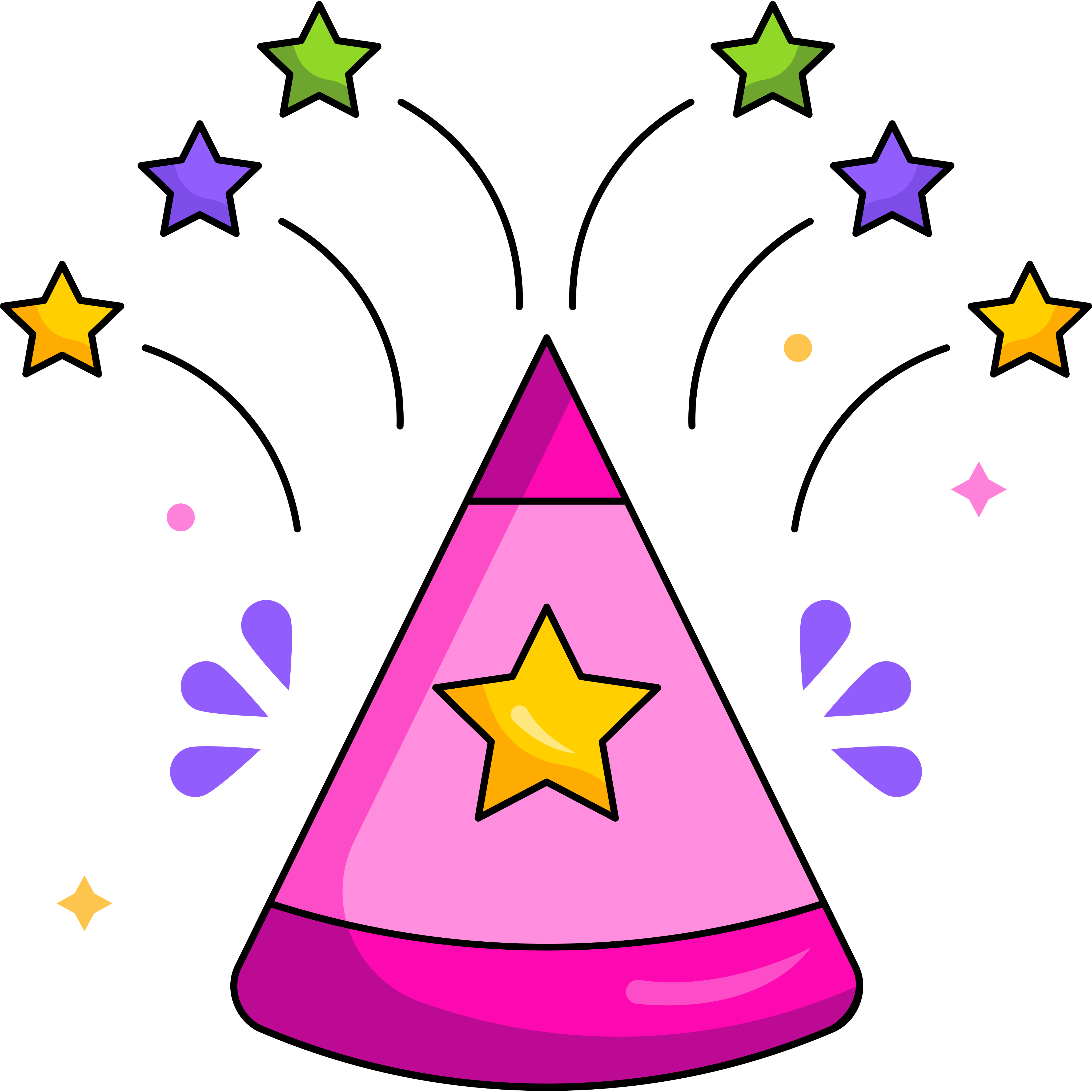 Colorful Party Popper with Stars Clipart