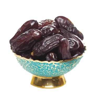 Bowl of Sweet Arabic Dates PNG Image
