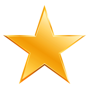 Shiny Golden 3D Star PNG Image