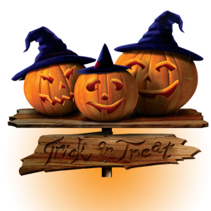 Halloween Pumpkins Trick or Treat Sign Free PNG