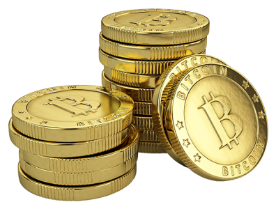 Golden Bitcoin Stacks Finance PNG Image