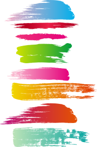 Colorful Artistic Watercolor Brush Strokes Set Clipart