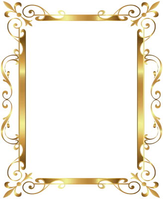 Royal Ornate Gold Border Frame Free PNG