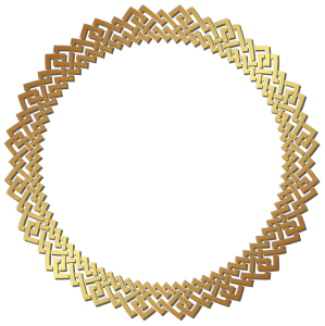 Thick Gold Geometric Celtic Border Free PNG Image