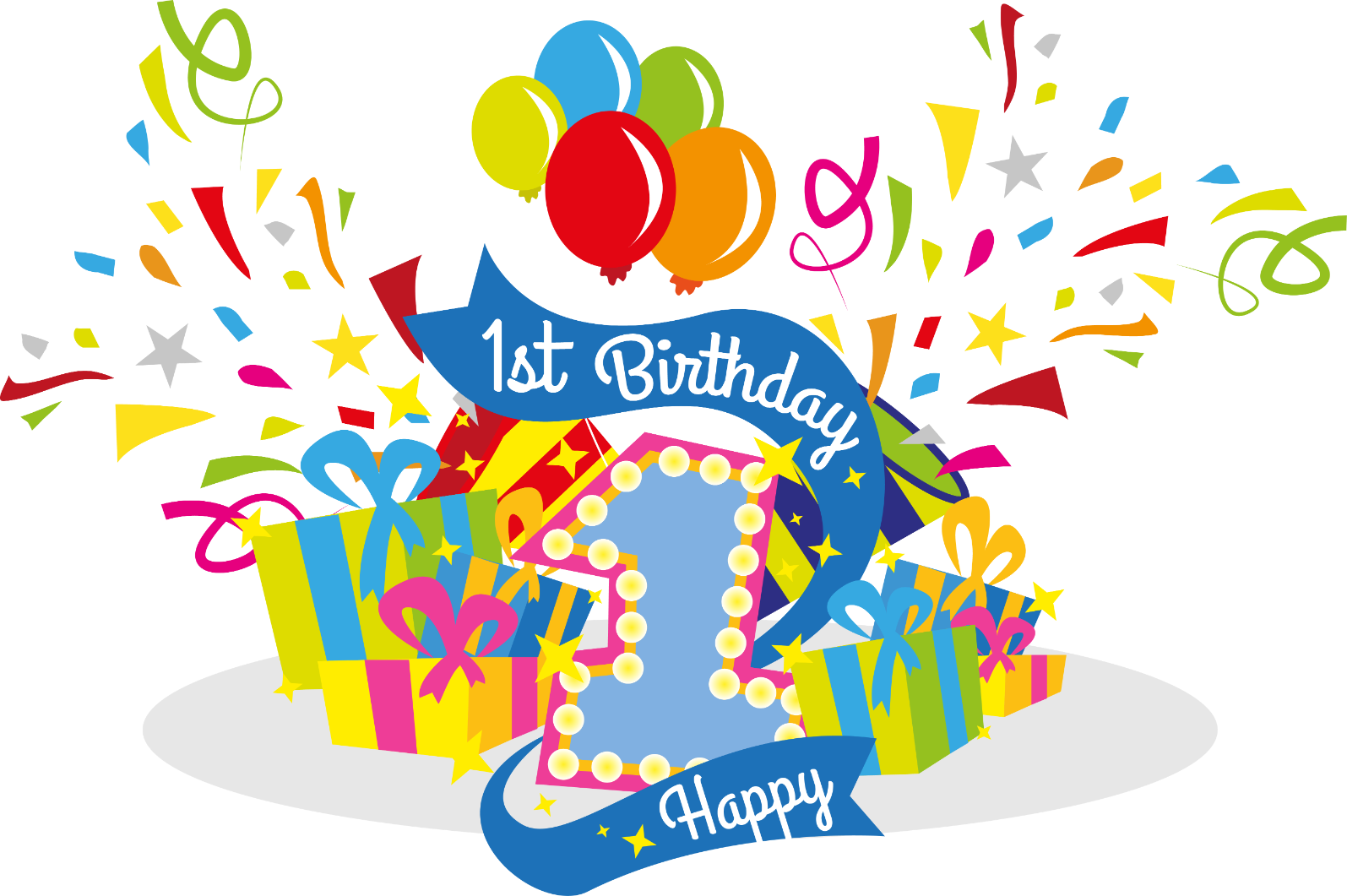 1st Birthday Celebration Vector Clipart