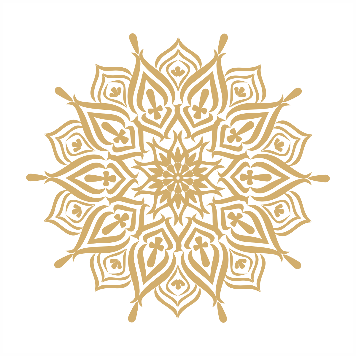 Golden Floral Mandala Vector Art