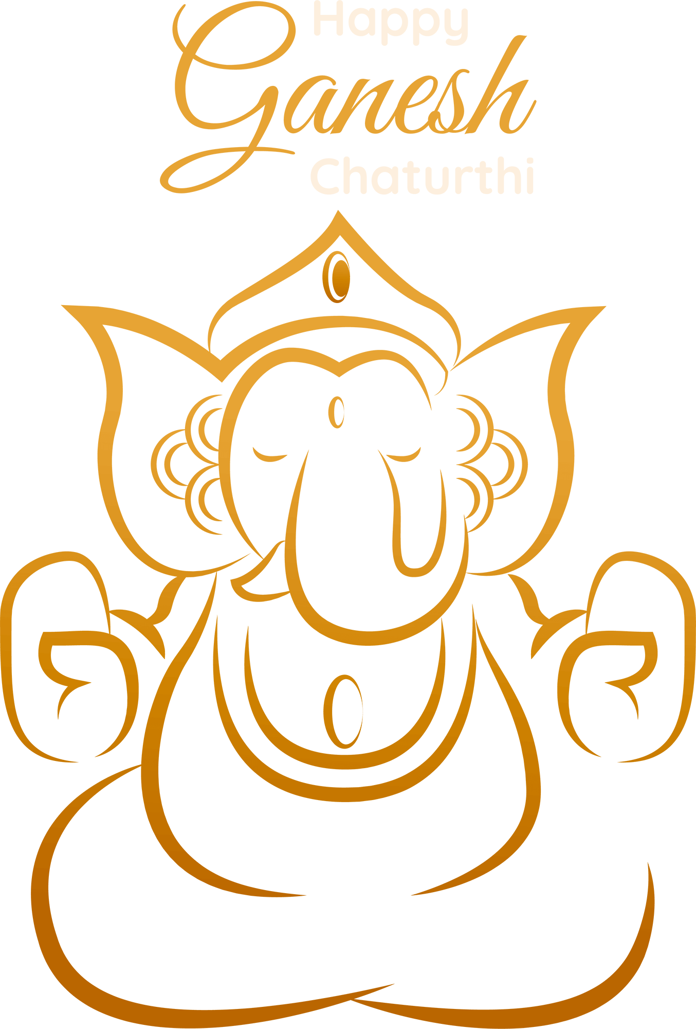 Happy Ganesh Chaturthi Line Art Free Clipart