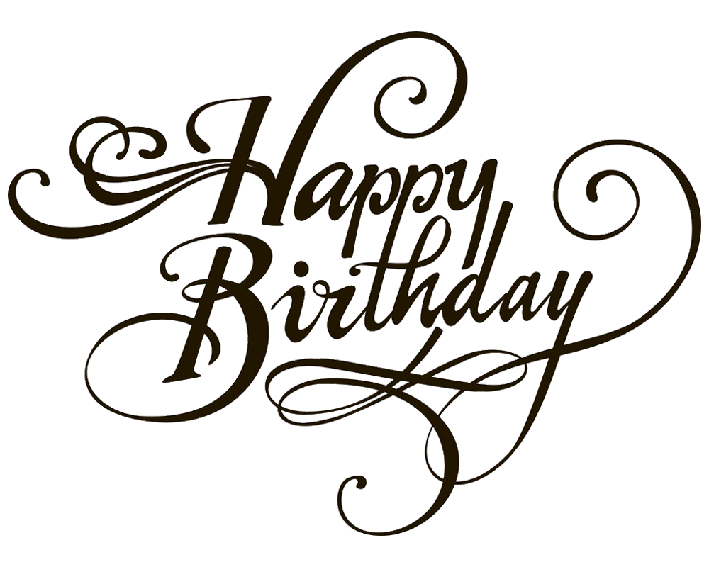 Happy Birthday Elegant Black Script Clipart
