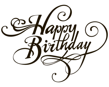 Happy Birthday Elegant Black Script Clipart