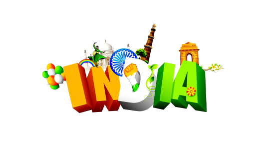 INDIA 3D Text with Monuments Free Clipart