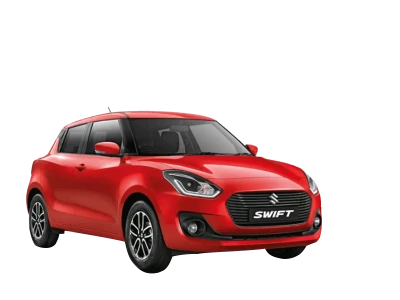 Red Hatchback Car Side View Transparent Background
