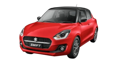 Red Sporty Hatchback Car Front View PNG Image