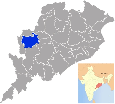 Odisha Map with Blue Highlighted District Transparent Background