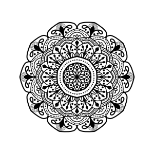 Black Floral Mandala Free PNG Clipart