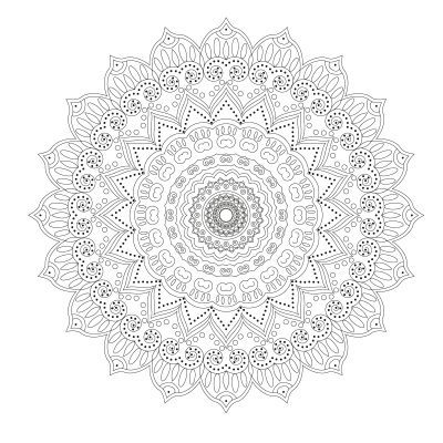 Simple Mandala Outline PNG Image