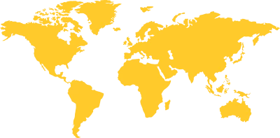 Yellow Silhouette World Map PNG Image