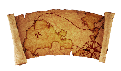 Vintage Treasure Map Scroll Free PNG